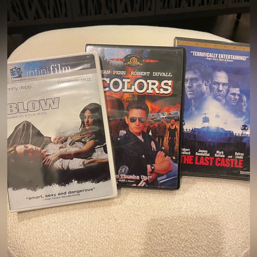 DVD Movie Collection: Blow, Colors, The Last Castle